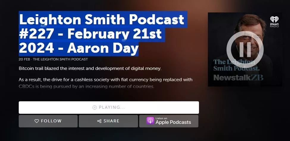 Leighton Smith Podcast #227 – February 21st 2024 – Aaron Day